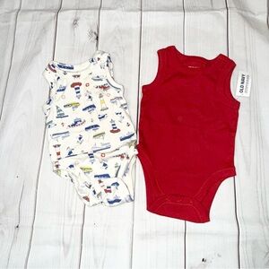 Set of sleeveless summer bodysuits - Baby Boy Size 3-6 Months